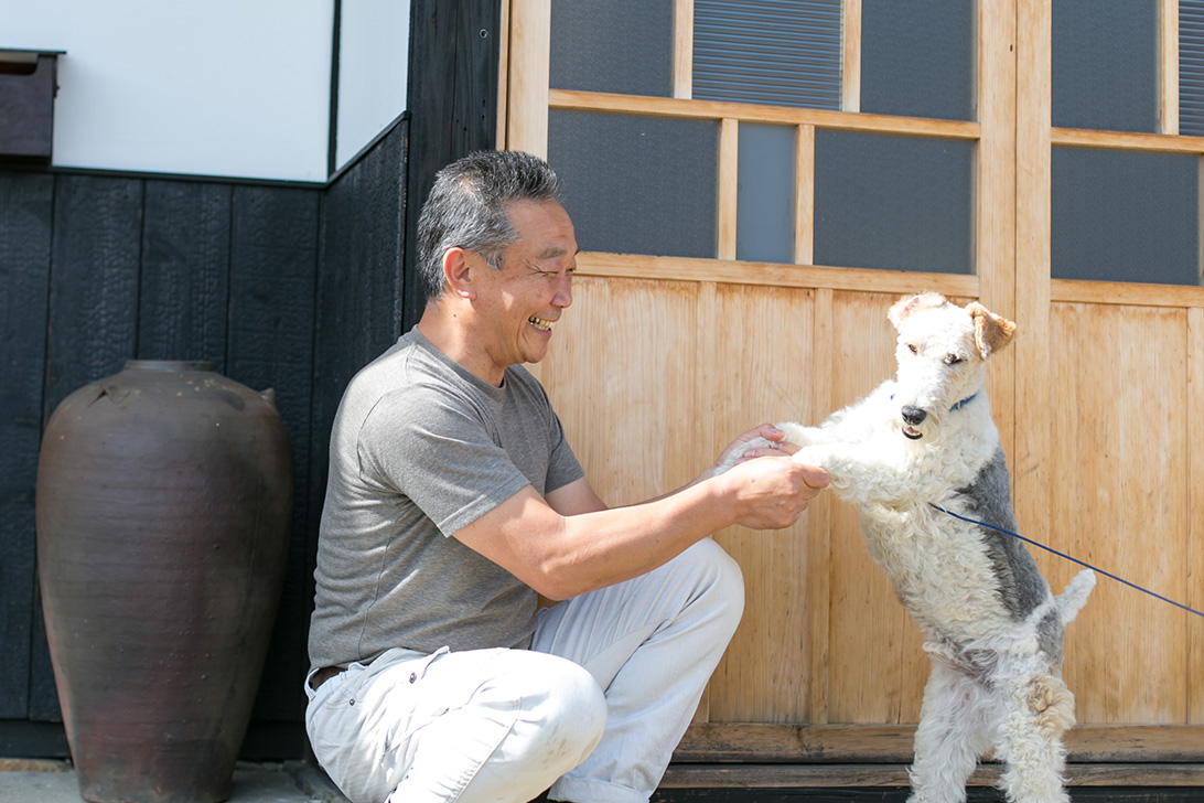 愛犬と一緒に